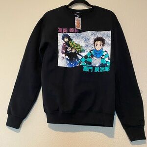 Demon Slayer Black Anime Graphic Men's Sweater Size XL